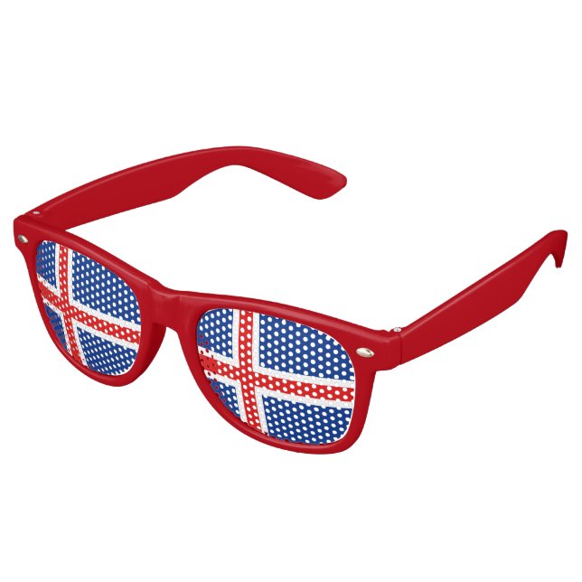 Lunettes De Fête Retro Drapeau Islande (Angulaire)