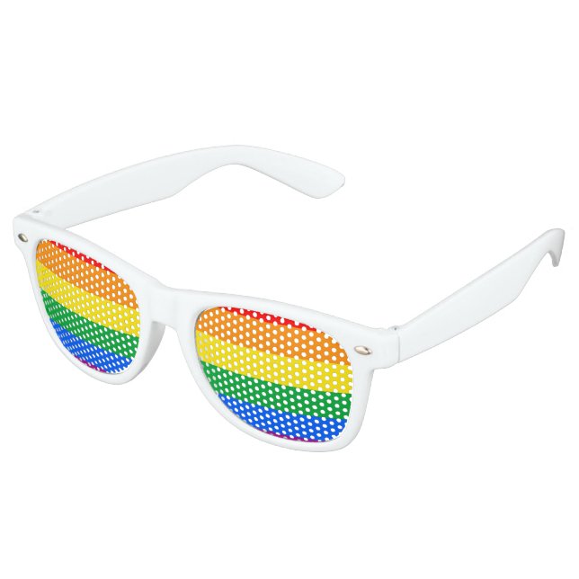 Lunettes De Fête Retro Drapeau LGBT Pride / Drapeau arc-en-ciel (Angulaire)