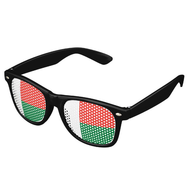Lunettes De Fête Retro Drapeau Madagascar (Angulaire)