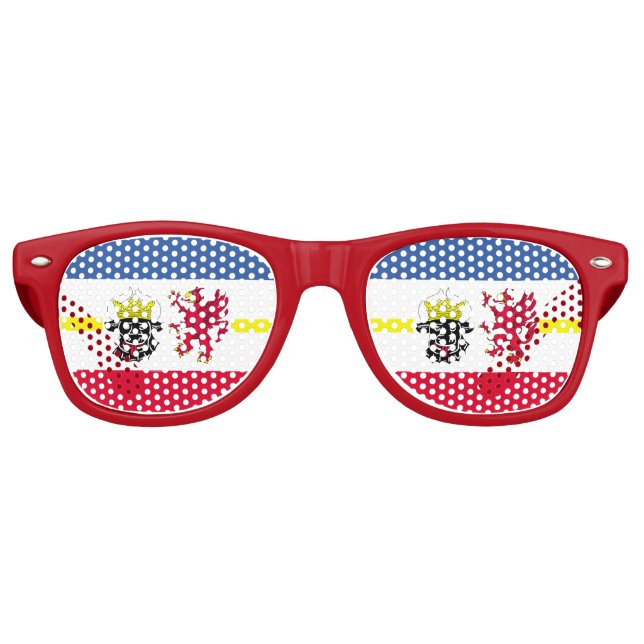 Lunettes De Fête Retro Drapeau Mecklembourg-Poméranie occidentale Retro S (Devant)