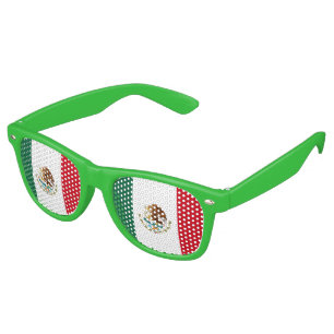 Lunettes De Fête Retro Drapeau mexicain