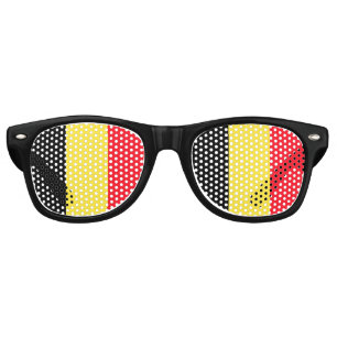 Lunettes De Fête Retro Drapeau national de la Belgique