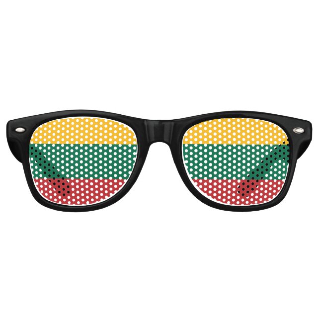 Lunettes De Fête Retro Drapeau national de Lituanie (Devant)
