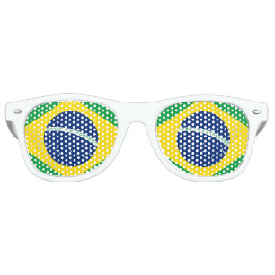 Lunettes De Fête Retro Drapeau national du Brésil, couleur précise de