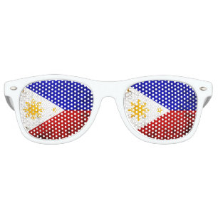 Lunettes De Fête Retro Drapeau noir Grunge Philippines 2