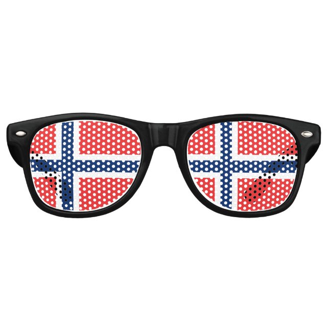 Lunettes De Fête Retro Drapeau norvégien (Devant)