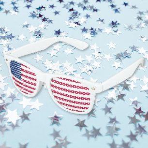 Lunettes De Fête Retro Drapeau Patriotique Américain États-Unis