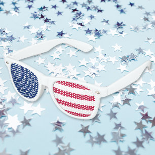 Lunettes De Fête Retro Drapeau Patriotique Américain États-Unis Amériq