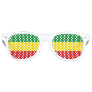 Lunettes De Fête Retro Drapeau rastafarien Rasta Ethiopie