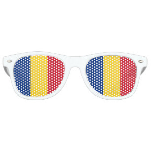 Lunettes De Fête Retro Drapeau roumain
