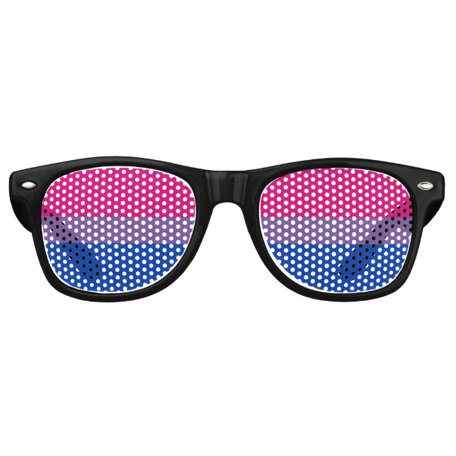 Lunettes De Fête Retro Drapeau SlipperyJoe's Bisexual Pride lavande-rose (Devant)