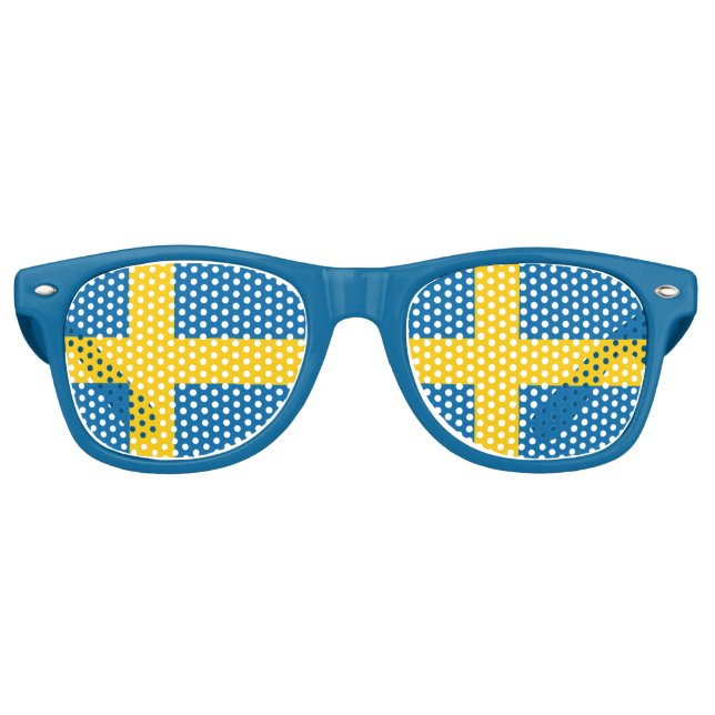 Lunettes De Fête Retro Drapeau suédois (Devant)