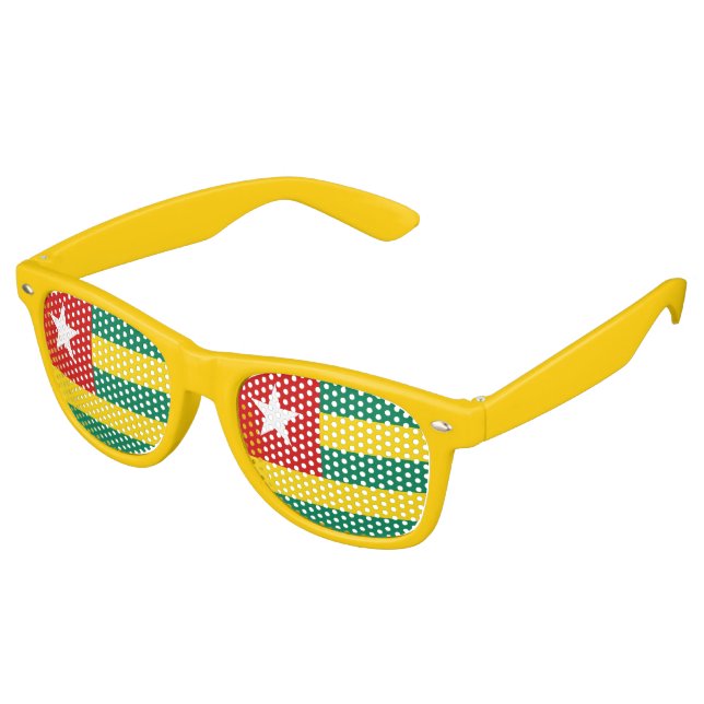 Lunettes De Fête Retro Drapeau Togo (Angulaire)