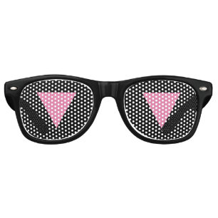 Lunettes De Fête Retro Drapeau triangle rose de SlipperyJoe's symbole ros