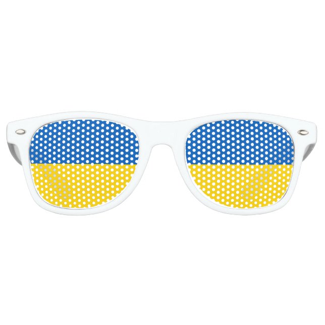 Lunettes De Fête Retro Drapeau Ukraine (Devant)
