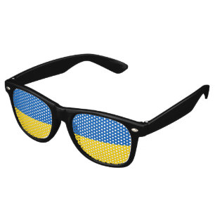 Lunettes De Fête Retro Drapeau ukrainien