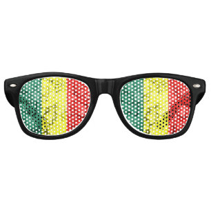 Lunettes De Fête Retro Drapeau vintage de rasta