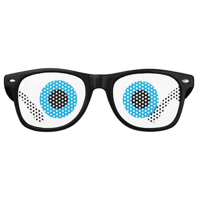 Lunettes De Fête Retro Drôle bleu yeux teintes de fête costume prop (Devant)