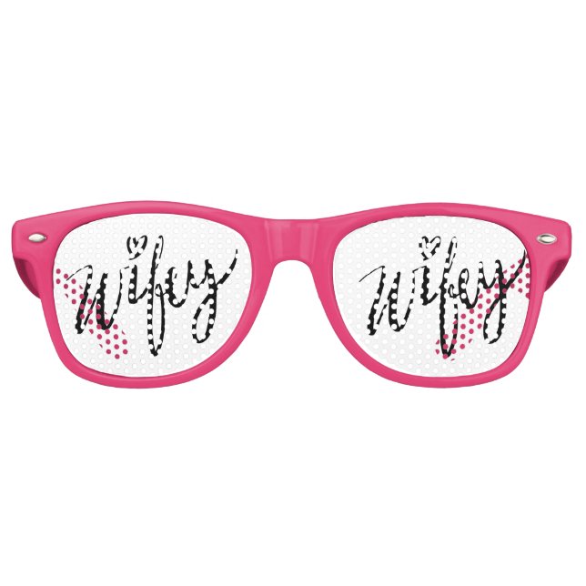 Lunettes De Fête Retro Drôle main lettré WIFEY nuances de mariage (Devant)