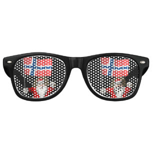 Lunettes De Fête Retro Drôle Père Noël Avec Drapeau De Norvège