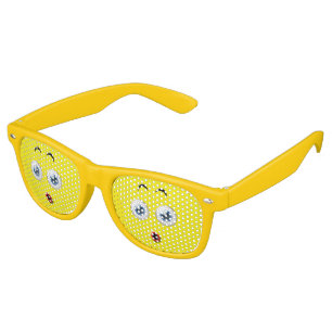 Lunettes De Fête Retro Drôle surpris Emoji Jaune