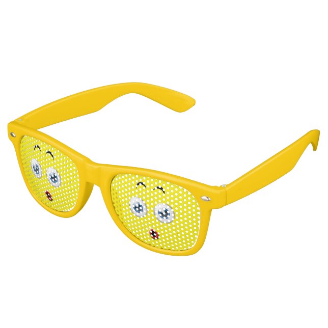 Lunettes De Fête Retro Drôle surpris Emoji Jaune (Angulaire)