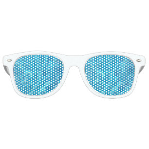 Lunettes De Fête Retro Eau de piscine bleu ciel cristallin
