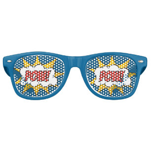 Lunettes De Fête Retro Effet audio comique Pow