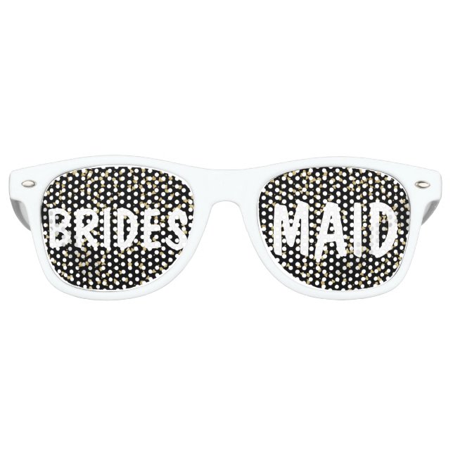 Lunettes De Fête Retro Elégant faux or confetti Mariage Bridesmaid (Devant)
