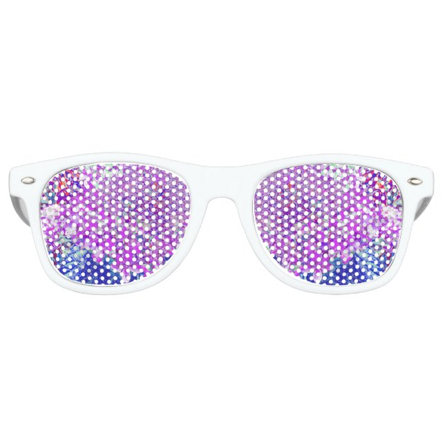 Lunettes De Fête Retro Élégante Hydrangée violette et bleu limelight (Devant)