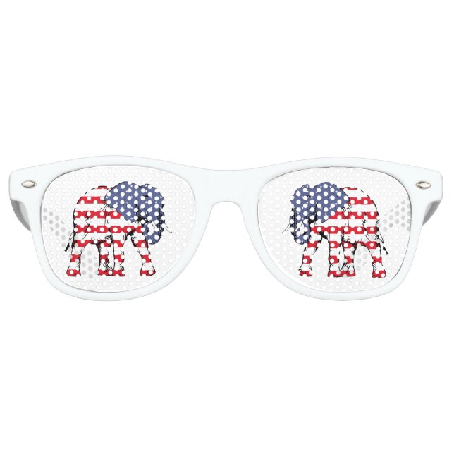 Lunettes De Fête Retro Eléphant patriotique (Devant)