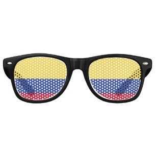 Lunettes De Fête Retro Emblème du drapeau colombien