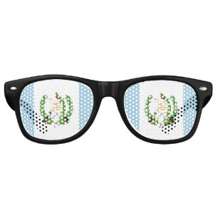 Lunettes De Fête Retro Emblème du drapeau du Guatemala