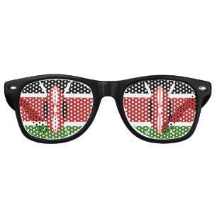 Lunettes De Fête Retro Emblème du drapeau du Kenya