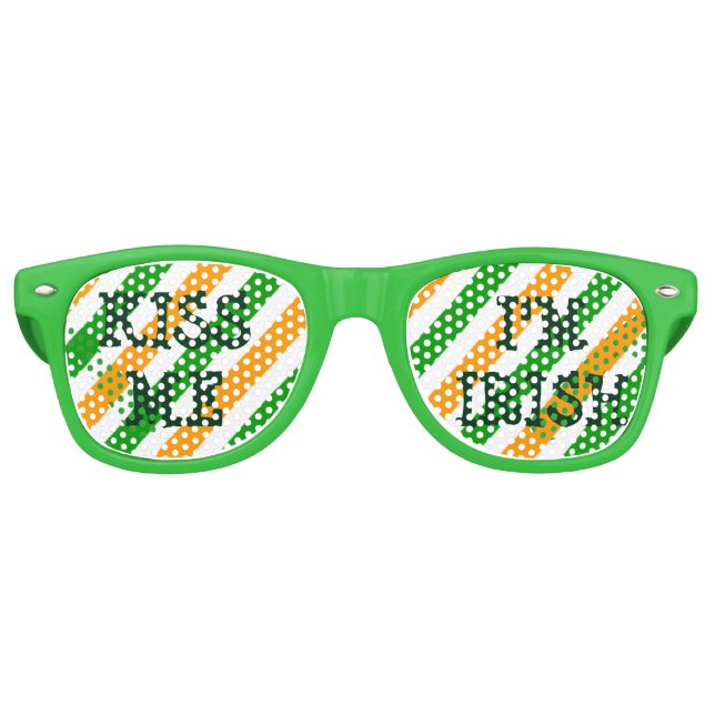 Lunettes De Fête Retro Embrasse-moi im Irlandais Jour de la Saint Patrick (Devant)