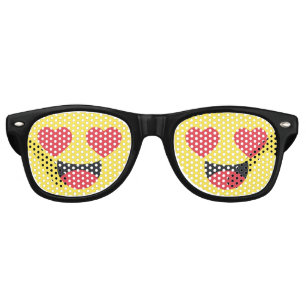 Lunettes De Fête Retro Emoji des yeux du coeur