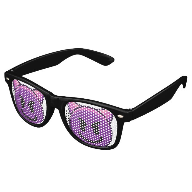Lunettes De Fête Retro Emoji diable pourpre (Angulaire)