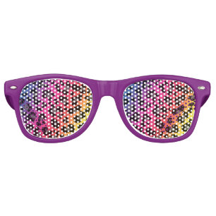 Lunettes De Fête Retro Empreinte de léopard d'arc-en-ciel