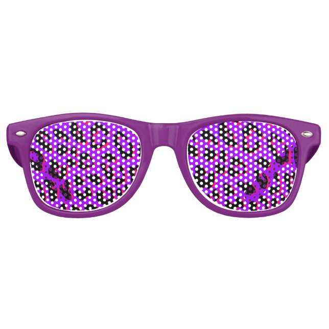 Lunettes De Fête Retro Empreinte de léopard violet (Devant)