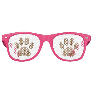 Lunettes De Fête Retro Empreinte de patte en détresse de Camo Dog du dése