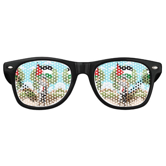 Lunettes De Fête Retro Enfant avec le drapeau de Keffiyeh Palestine (Devant)
