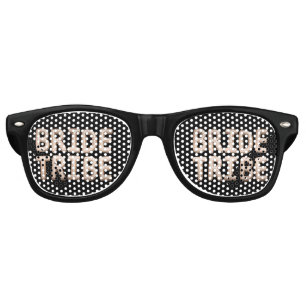 Lunettes De Fête Retro Équipe de mariée Rose Noir Or Enterrement de Vie d