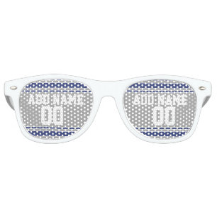 Lunettes De Fête Retro Équipe Jersey avec nom et numéro personnalisés