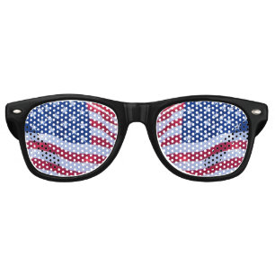 Lunettes De Fête Retro Étoiles et rayures du drapeau américain