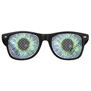 Lunettes De Fête Retro Eyeball Blue Green Cadeau Jolie