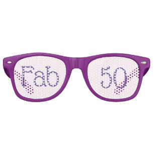 Lunettes De Fête Retro Fabulous Purple Fab 50 50e anniversaire