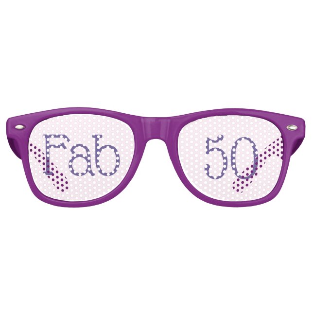 Lunettes De Fête Retro Fabulous Purple Fab 50 50e anniversaire (Devant)