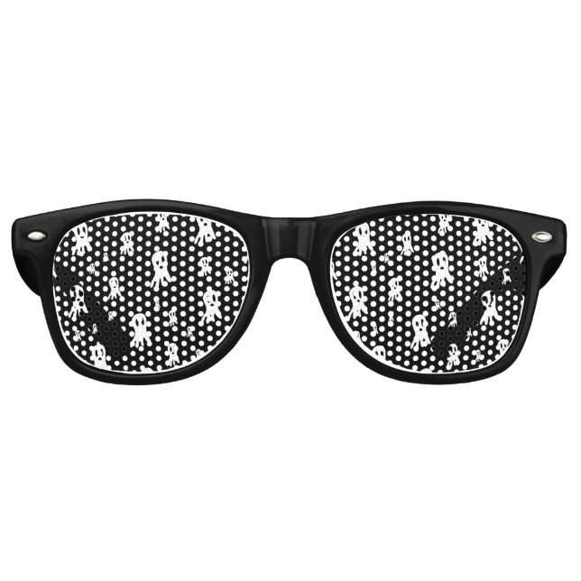 Lunettes De Fête Retro Fantômes d'Halloween foncé (Devant)