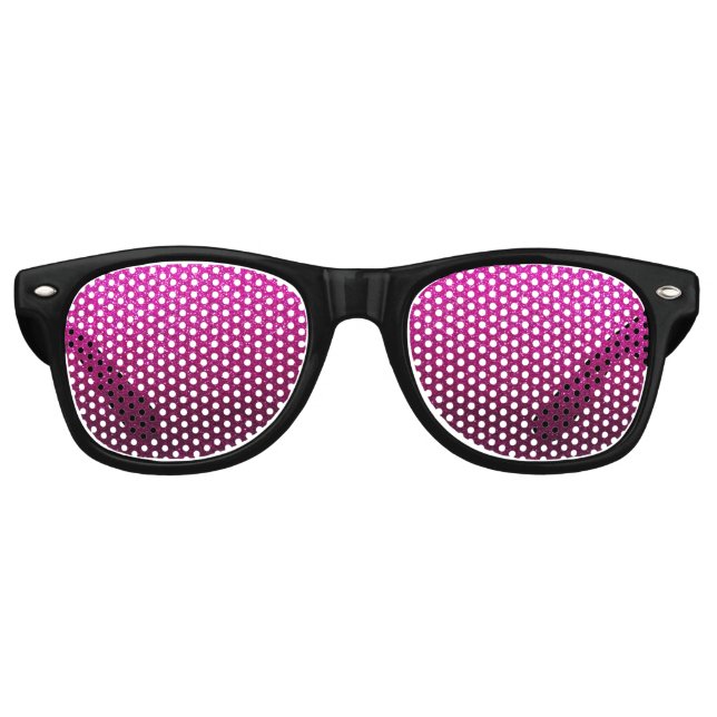 Lunettes De Fête Retro Faux Pailleté Magenta Néon Anniversaire 80s Rose C (Devant)