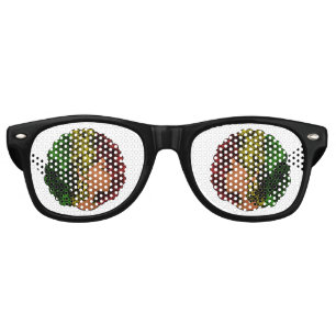 Lunettes De Fête Retro Femme noire rasta afro rouge jaune vert 